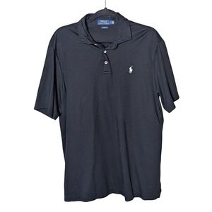 Polo Ralph Lauren Men's Classic Fit Polo Shirt Black Cotton‎ Short Sleeve Size L